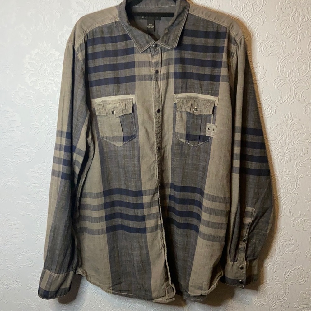 INC International Concepts plaid button up shirt